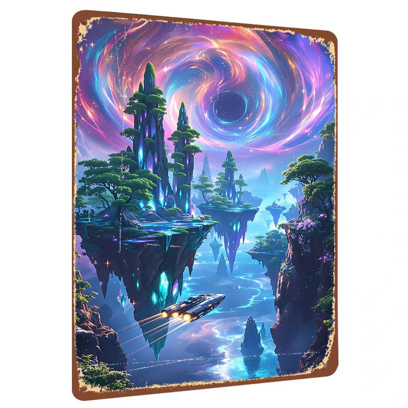 

Dream Floating Island Starry Vortex Metal Tin Sign Home Decor Wall Art 20x30cm（7.8x11.8inch）