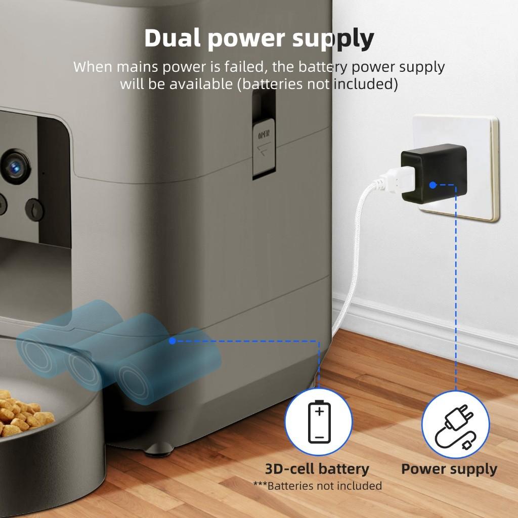 2L Large Capacity Automatic Pet Feeder Button Wi-Fi & Camera Controlled Pet Feeding Machine  Smart Dog Cat Food Dispenser