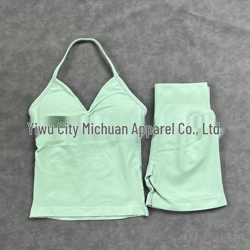 Women's High Elasticity Yoga Set: Strap Top & Butt-Lifting Leggings