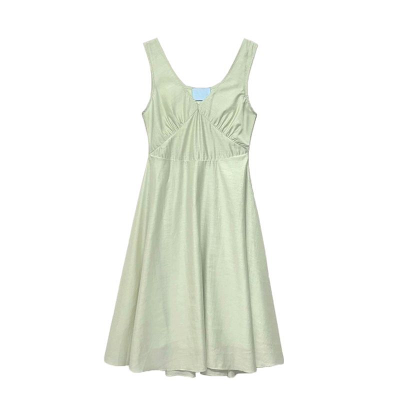 

Dongdaemun V Neck Tencel Slim Looking Sleeveless Dress Mint Green S