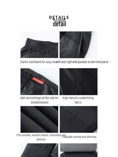 2026 Winter Women's Windproof Down Pants: Warm, Thick, Straight-Leg Outdoor Wear for Middle-Aged and Elderly