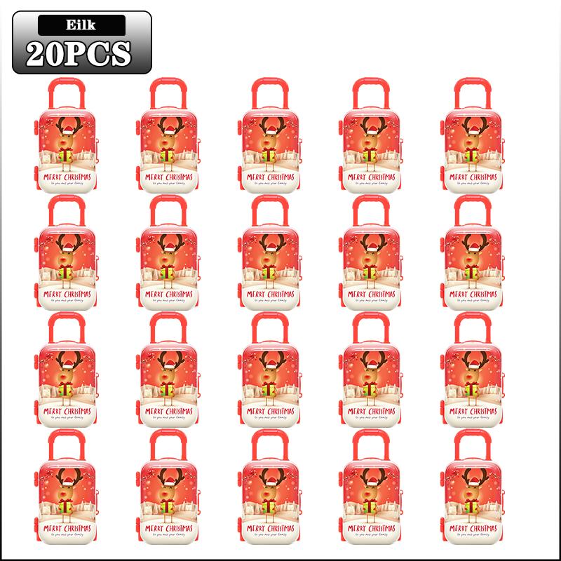 1-20PCS Christmas Mini Trolley Candy Box Cartoon Coin Purse Creative Kids Holiday Gift Box Party Favor Christmas Decoration