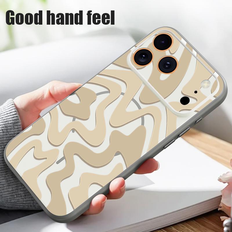 Leopard Print Striped Phone Case For iPhone 17 Pro Max Funda iPhone 16 15 14 13 Pro Max Magnetic For Magsafe Hybrid Slim Matte Cover