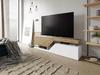 TV Cabinet for Living Room Under TV Double 160 White Wotan Oak