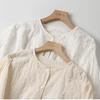 1116 Spring New Women's Crew Neck Japanese Cotton and Linen Shirt Loose Shirt Embroidered Doll Shirt Cardigan Casual