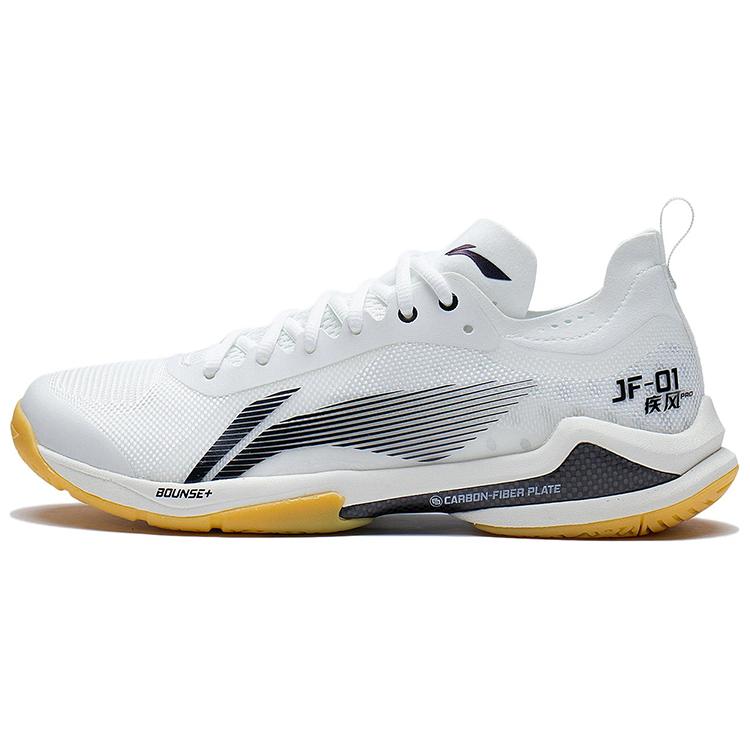 New LINING Sprint Pro Badminton Shoes Unisex Low Top Standard White/Black AYAS012-4