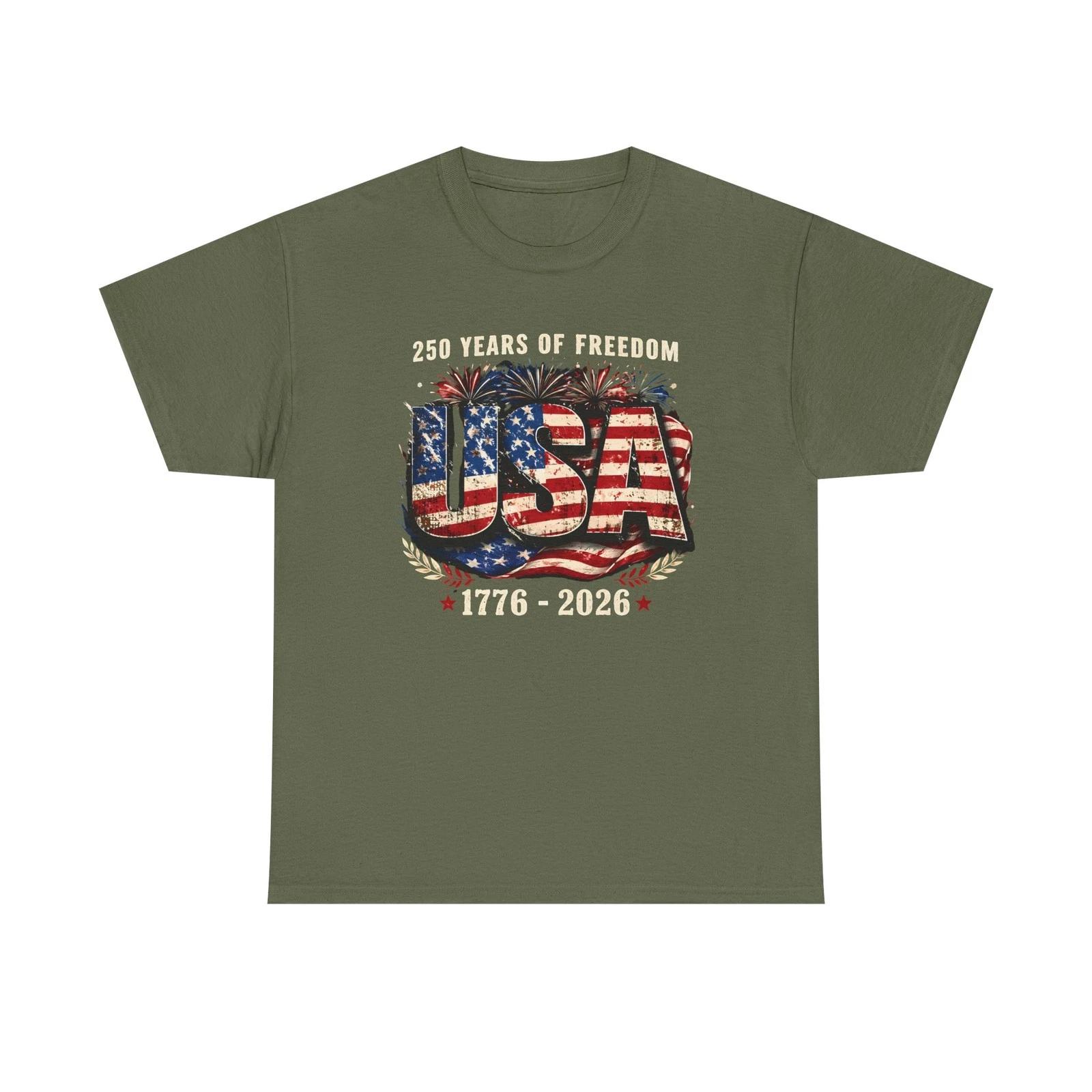 USA 250 Years of Freedom 1776-2026 T-Shirt | American Flag 4XL