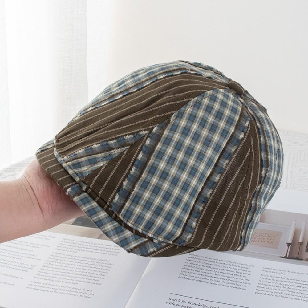 Korean Style Plaid Berets Y2k Painter Hat Vintage Newsboy Caps  Outdoor