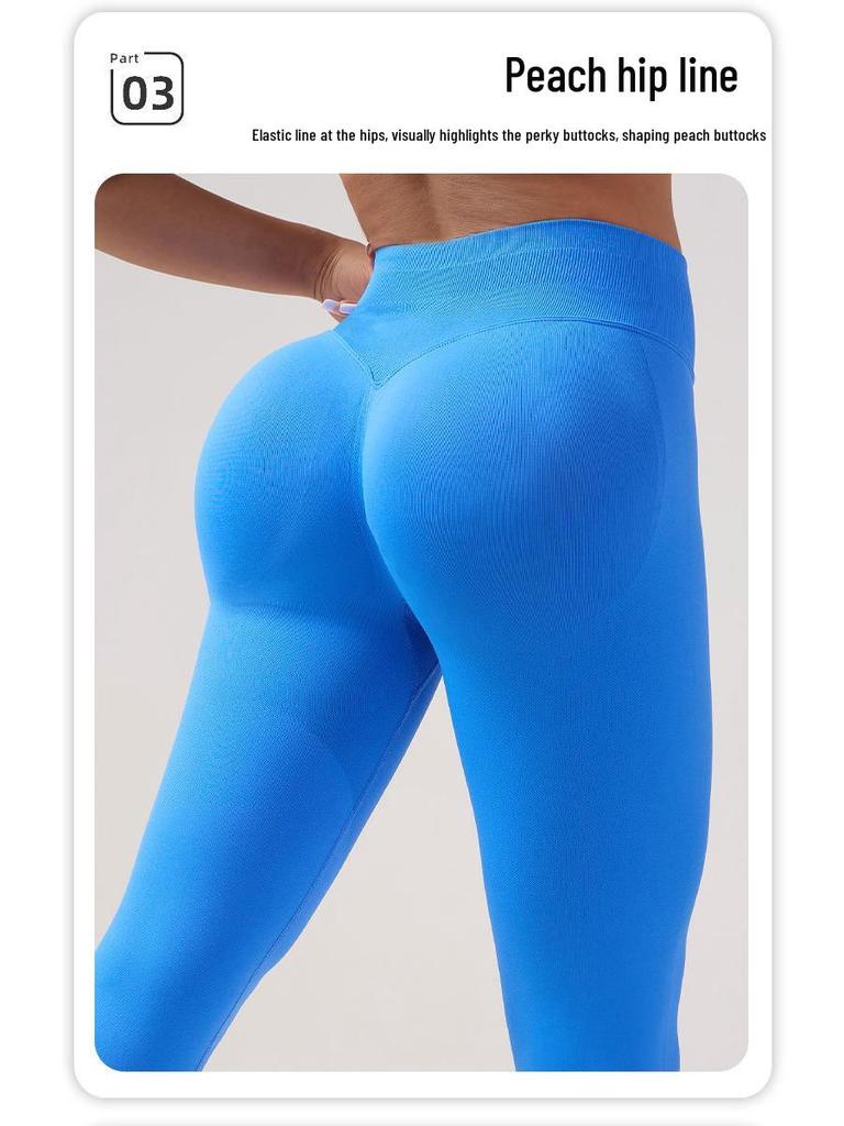 Dfyne Damskie Bezszwowe Trójsekcyjne Spodnie do Jogi z Wysokim Stanem, z Marszczeniem w Pasie i Designem Podnoszącym Biodra