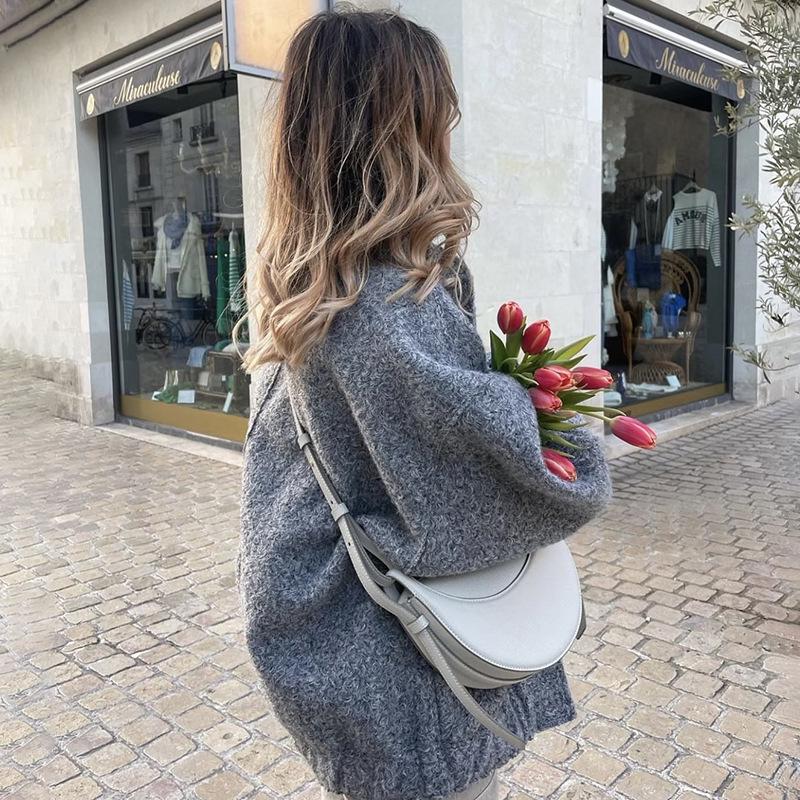 2023 Módní minimalistický vlněný kabát s dlouhým rukávem a kapsami pro podzim a zimu