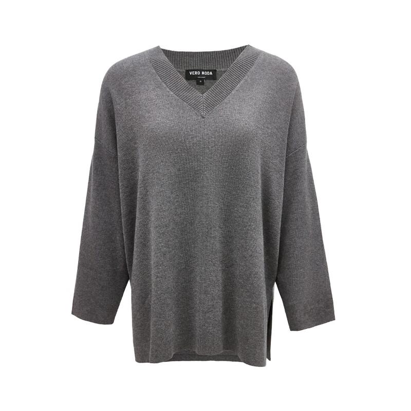 VEROMODA Women's V-Neck Slit Hem Knit Sweater