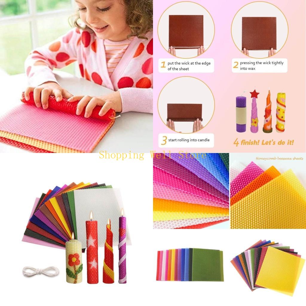 

12PCS Wax Sheets for Candle Making, Christmas Candle Making Kits for Kid Adult Christmas Candle Decoration DIY Craft China Mainland