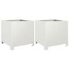 VidaXL Planters 2 Pcs White 40x40x40 Cm Steel, Planter, Patio Planter, Flower Box, Outdoor Planter, Box 851202