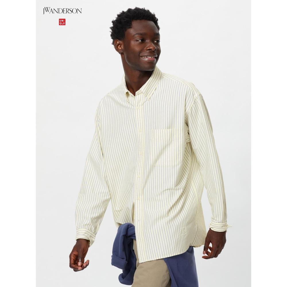 

Uniqlo Рубашка Oxford Oversize с длинным рукавом в полоску C 41 YELLOW/MEN S