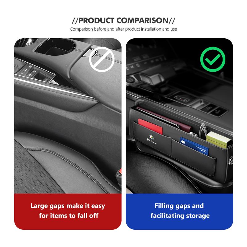 For Alfa Romeo Car USB Charging Colour Light Seat Storage Case Seat Gap Box GT Stelvio F1 Brera Volante Tonale Gloria Disco zj9