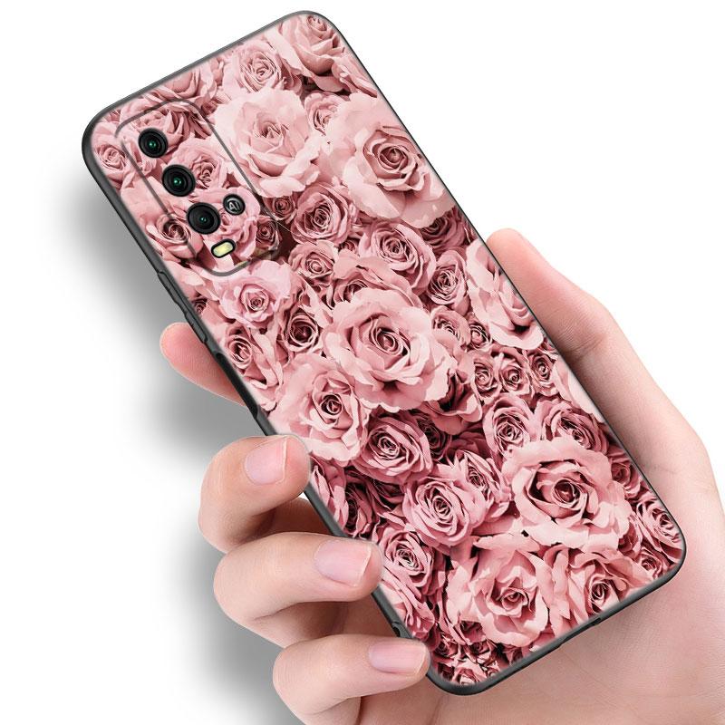 Beautiful Rose Bling Picture Phone Case For Xiaomi Redmi Note 5 6 9T K20 K40 K50 Pro 7A 8A 9A 9C 9i 10A 10C A1 S2 Black Cover