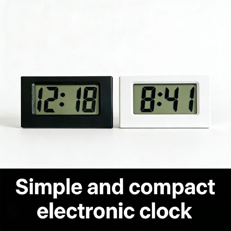 Small Digital Clock Mini Car Clock with Large LCD Display for Office Vehicle Home Table Battery Operated Desk Clocks