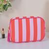 Large Striped Wash Cosmetic Bag for Women Tassel Zipper Makeup Bag Large Capacity Toiletry Storage Organizer Pouch Bags