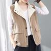 Vintage Cordweste Damen beflockte Reversweste Plüsch dicke Weste ärmellose Jacke Damen Fleeceweste