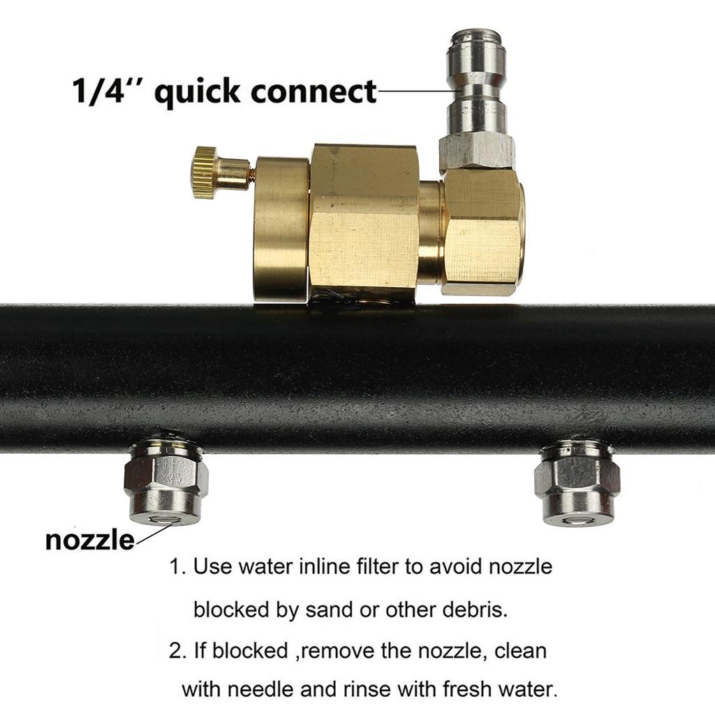 2in1 Road Bars and 90 Degree Bar High Pressure Car Chassis Washer Brush Ground Cleaning Floor Washing Wheel with 2 Straight