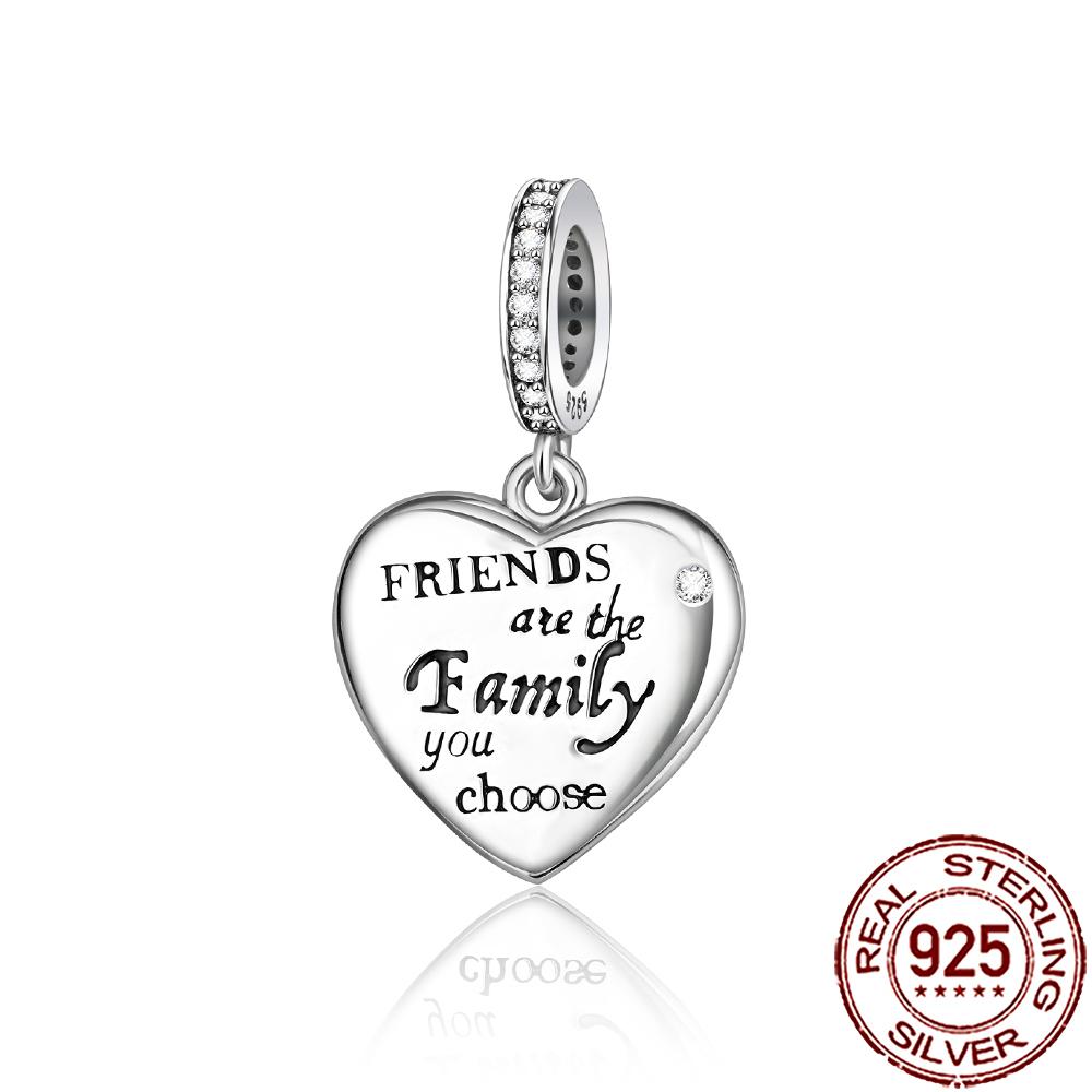 New Charms Copper Sparkling Mum Mother Family Love Heart Beads Fit Original Bracelet Necklace Diy Jewelry