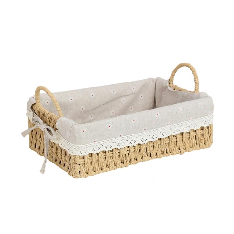 Woven Storage Bin Large Capacity Organiser Basket For Toy Cosmetics Jewelry Book Small Items Living Room Bedroom Dresser