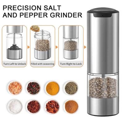 70ML Electric Pepper Grinder Rechargeable Salt Grinder Shaker Adjustable Particle Coarseness Powerful Motor One