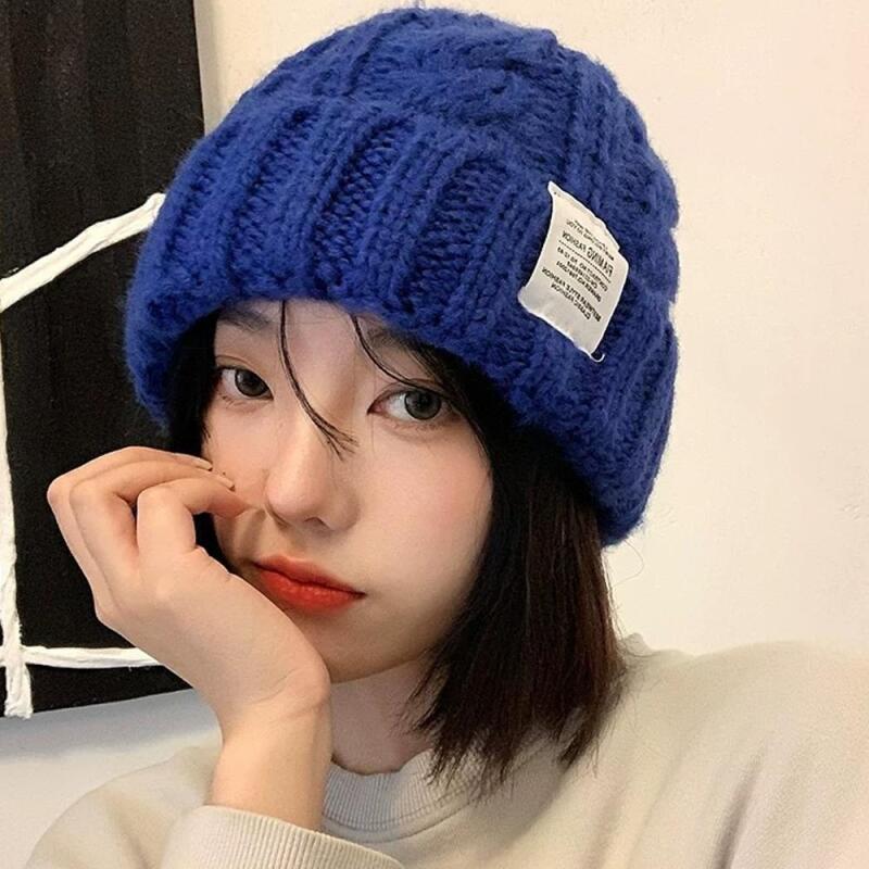 Damen Winter Strick Beanie Eimerhut mit Etikett