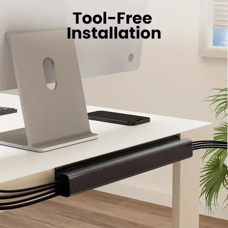 40cm Kabelmanagement unter dem Schreibtisch J-Kanal-Kabelkanal mit doppelseitigem Klebeband Kabel-Organizer-Schale für Schreibtisch Kein Bohren Kabelverstecker