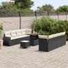 Ensemble de sofa de jardin de 11 pièces avec coussins en poly rattan noir 3363800