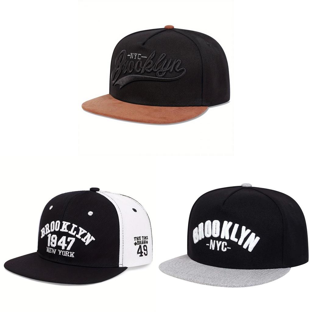 Brooklyn Nyc Cotton Baseball Cap With Embroidered Logo For Casual Men Women