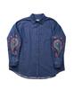 A NOTHING Paisley Prt. Denim Pleats Shirt (Blue)