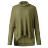 Women Solid Color Asymmetric Neck Long Sleeve Knitted Sweater