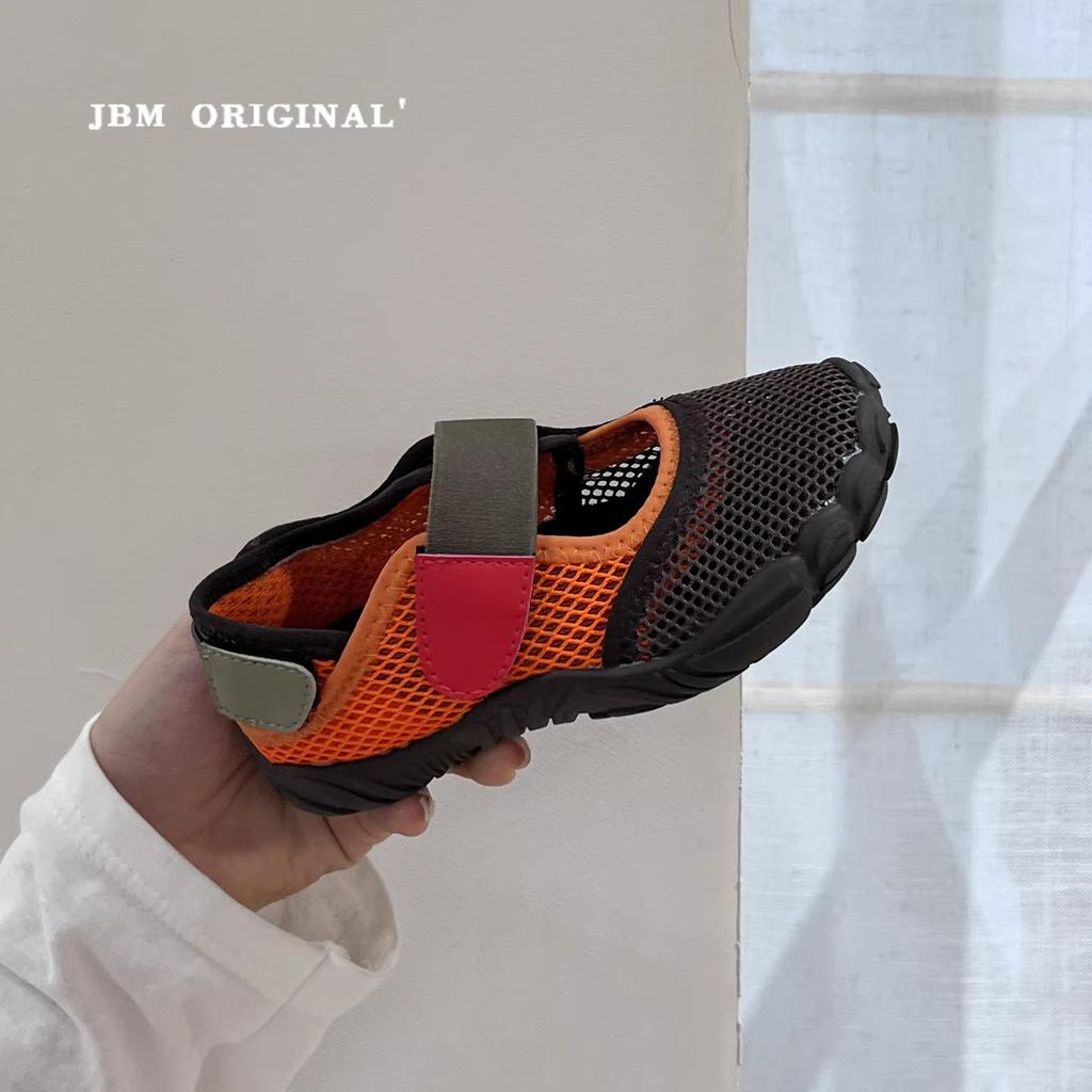 Summer Korean Kids Barefoot Shoes for Girls Contrast Low Top Mesh Casual Sneakers