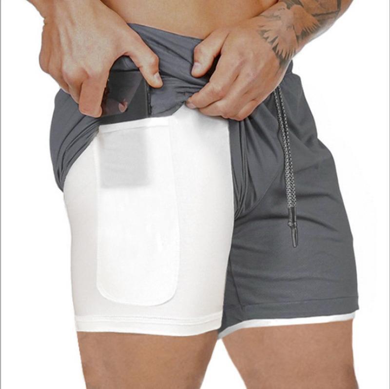 Men's Athletic Double-Layer Running Shorts - Trendy, Casual, Outdoor Fitness Wear