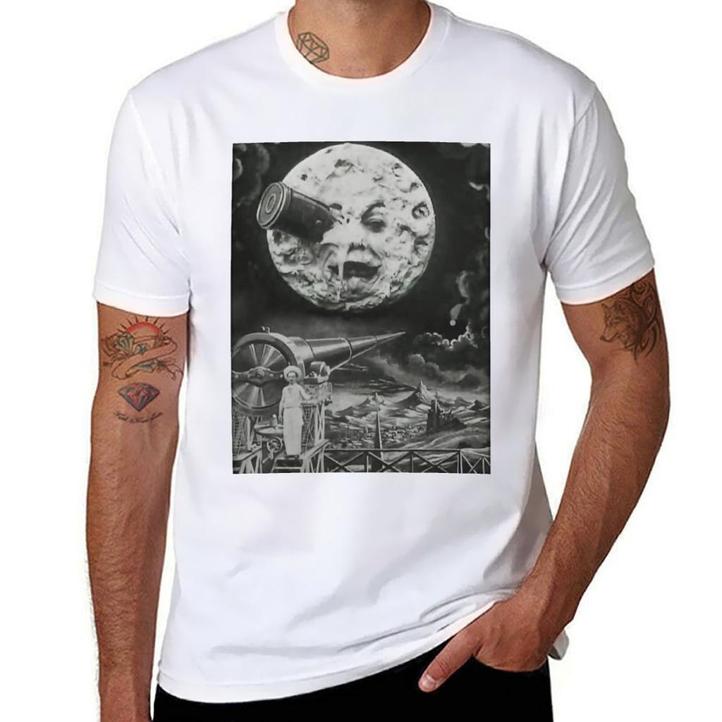 Moon Movie Poster Tshirt Everyday Wear Basic Short Sleeve Top Tshirt