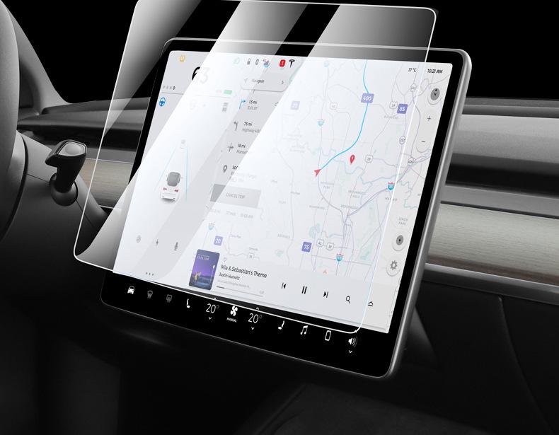 Tesla Model 3/Y Yoke Refresh Screen & Console Protection Kit: Tempered Glass & HD Film