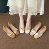 French Women's Square Toe Low-Cut Flat Moccasins - Versatile Soft Sole for Autumn 2025