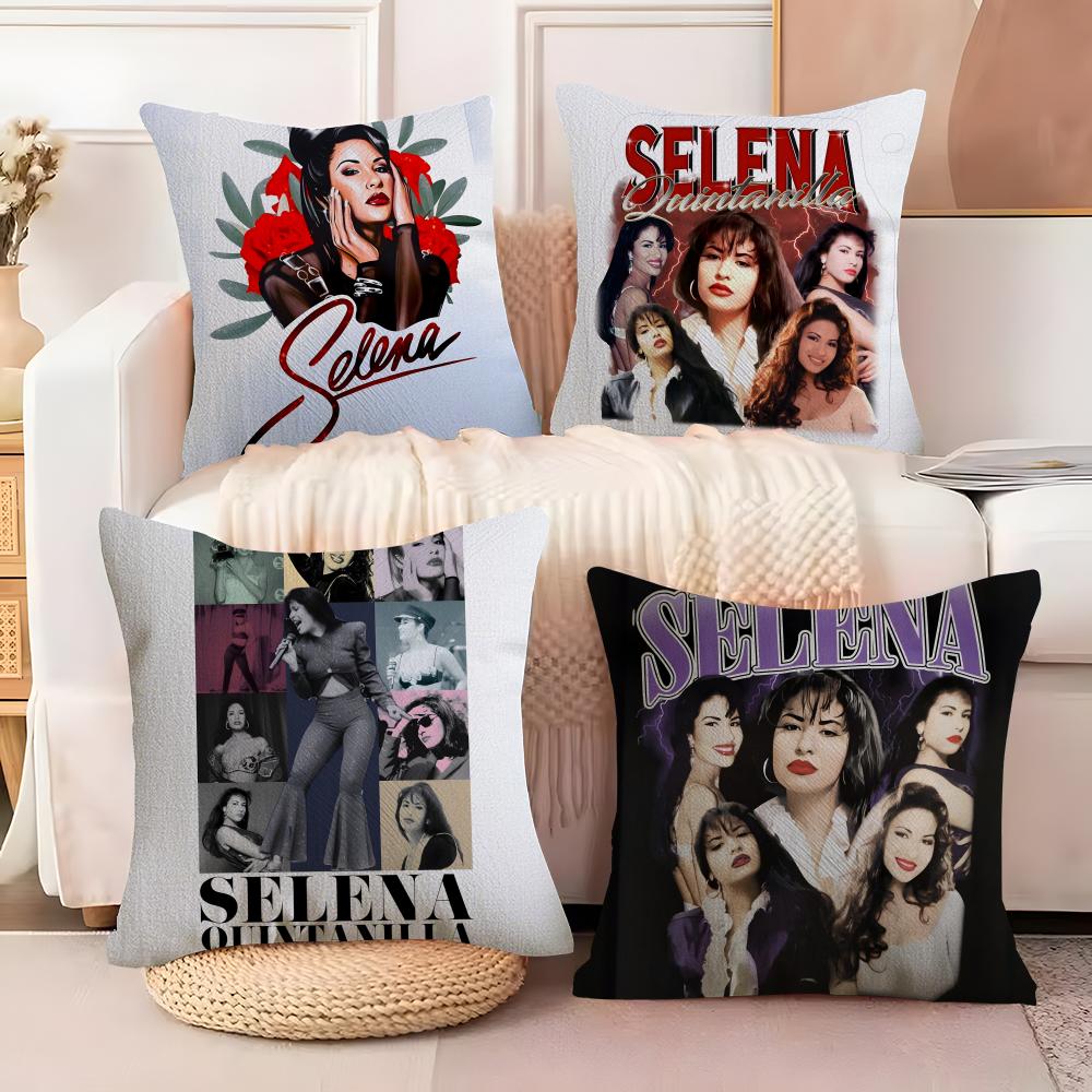 Musik Von Latin Sängerin S-Selena 3 Kissenbezug Leinen Kissenbezug Sofa Heimdeko Kissenbezug Kissenbezug