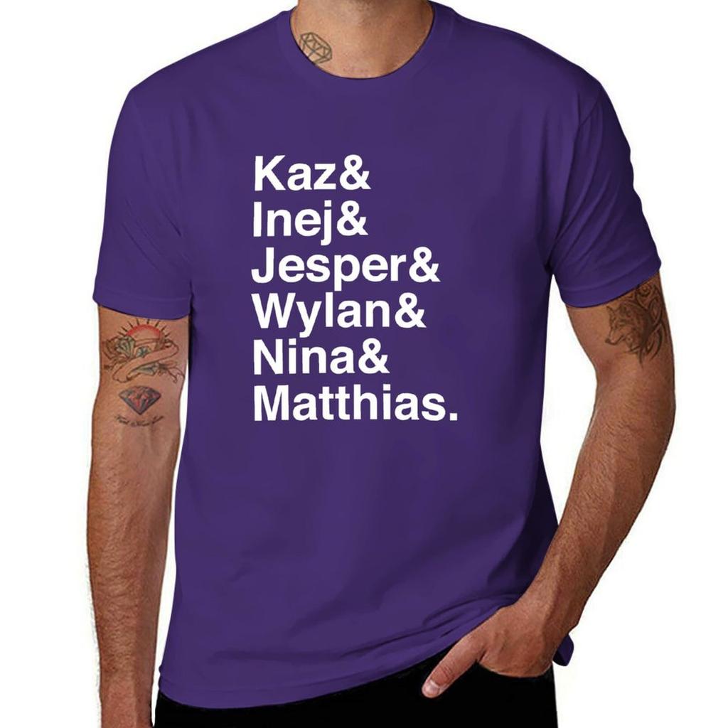 Kaz & Inej & Jesper & Wylan Nina Matthias. (Six of Crows Inverse) T-Shirt blanks sports fans mens clothing