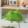 Plush Frog Pencil Case Stuffed Pen Case, Funny Bag, Fluffy Storage Pouch, Squeeze Stress Relief Toy Large Capacity Zipper Bag for Boys Girls,