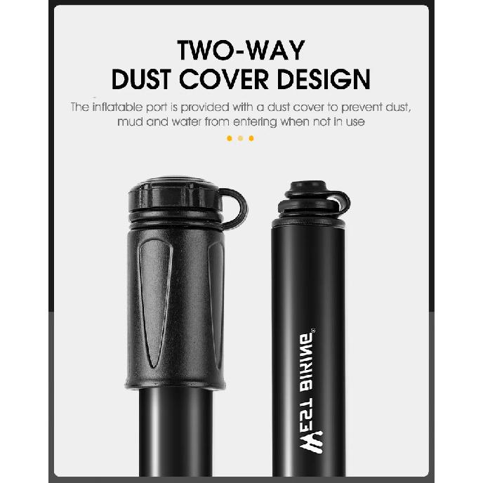 WEST BIKING Bike Pump 100PSI Portable Schrader Presta Valve Inflator Aluminum Alloy Bicycle Hand Air Pump Tire Inflator