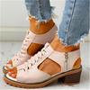 Spring and Summer Footwear Plus Size Sandal Side Zipper Wedge Solid Color Thick Heel Women's Shoes