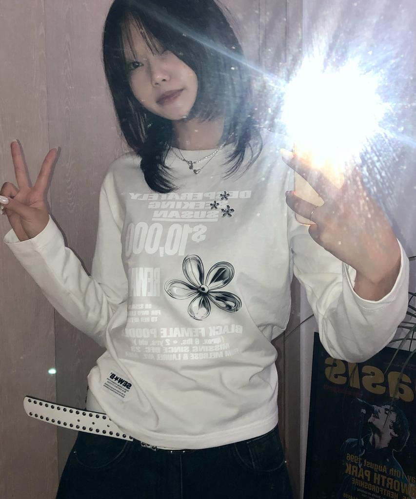 Ssobi Semi-Crop Silverrr Long Sleeve Tee