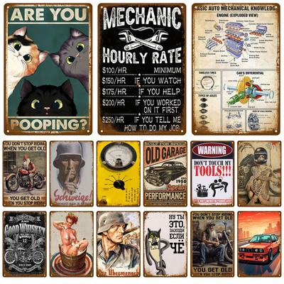 Vintage Tin Sign Home Decor Items Wall Decor Art Wall Mural Room Decoration Items Decor Men Retro Metal Sign Plate Bar Posters