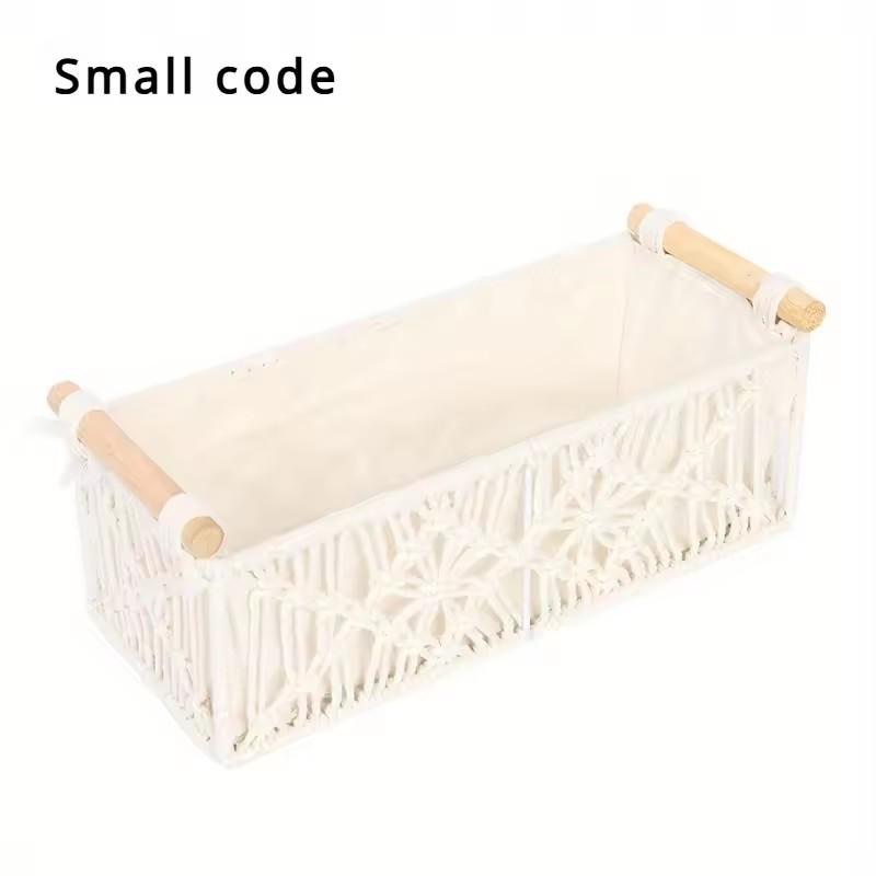 

Bohemian Nordic Cotton Rope Hand-woven Desktop Cosmetics and Snacks Storage Basket Flower and Fruit Miscellaneous Storage Basket