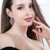 CMM White Golden Color Zirconia Large Flower Stud Earrings