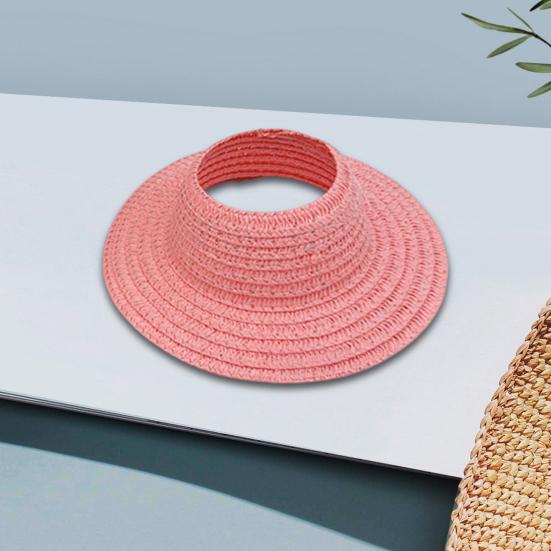 Straw Hat for 17cm Dolls Woven Beach Sun Hat Bohemian Summer Vacation Photo Prop Gift for Doll Lovers