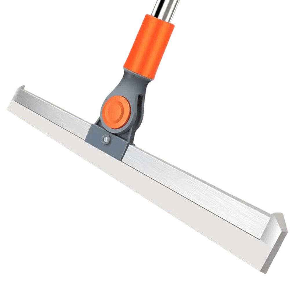 Silicone Floor Wiper Squeegee Stainless Steel Long Handle Squeegee Adjustable Angle Shower Window Squeegee for Bathroom Sweeping
