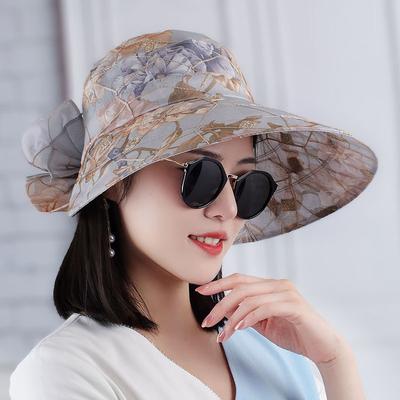 Women's Wide Brim Sun Hat, Protection Foldable Summer Hat, Breathable Bucket Cap with Scarf, Outdoor Hiking Cycling Beach Hat